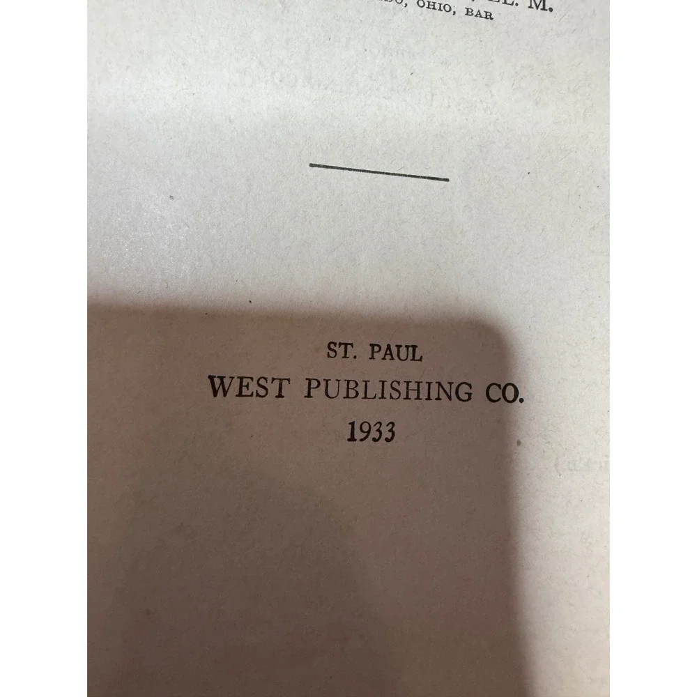 Owens Law Quizzer 1933‎ Sixth Edition West Publishing Co Legal Study Aid